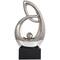 25" Silver Abstract Looped Ceramic Sculpture